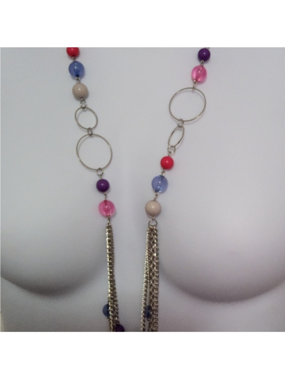paparazzi Multicolor Beaded Link Necklace with Gold Tassels